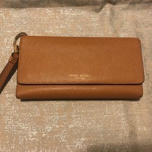 Henri Bendel Tan Leather Wallet Clutch Wristlet